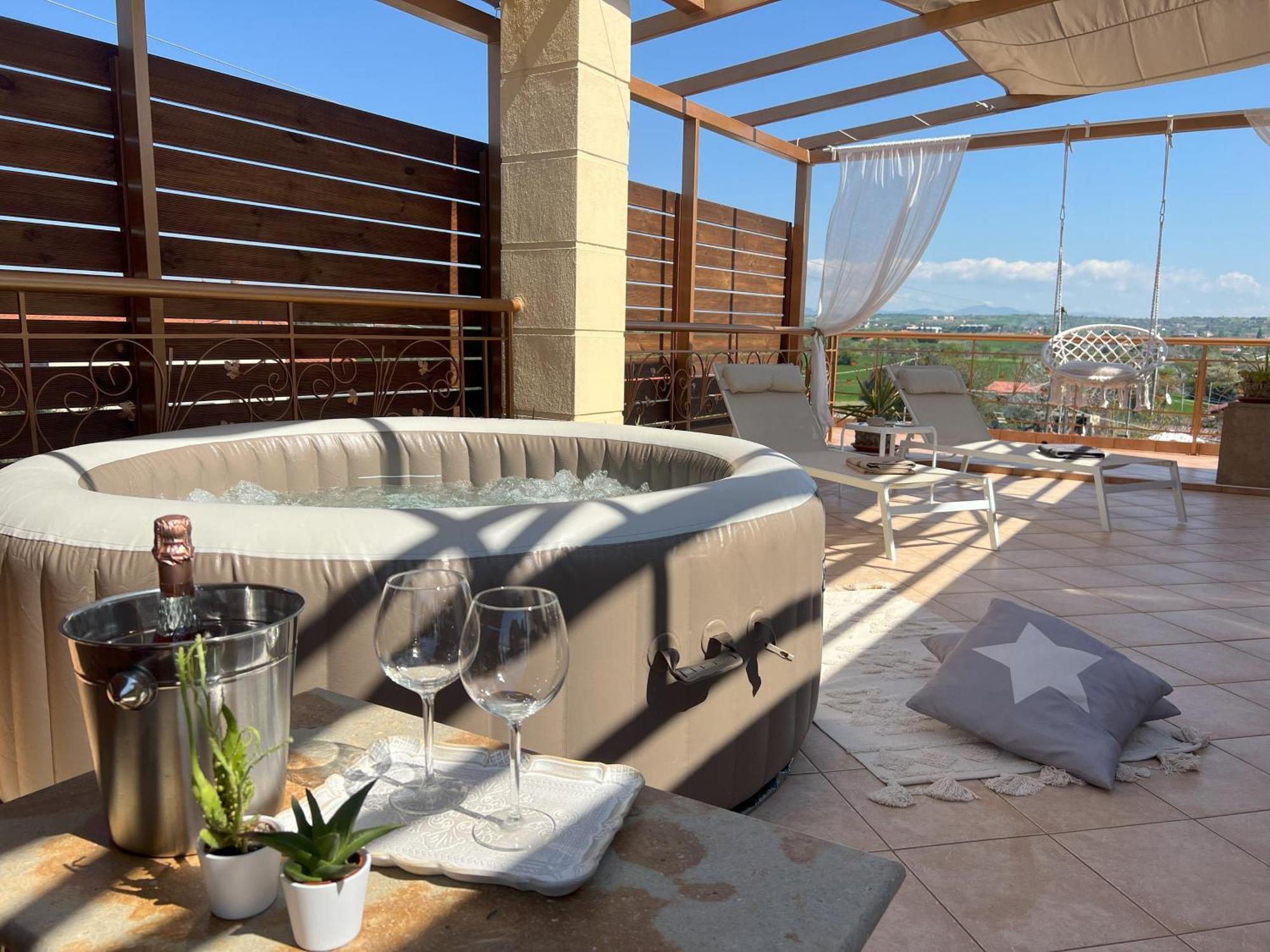 Apartamento Doormat# Wait 'N Sea, Jacuzzi, Luxury Stone House Epanomí Exterior foto